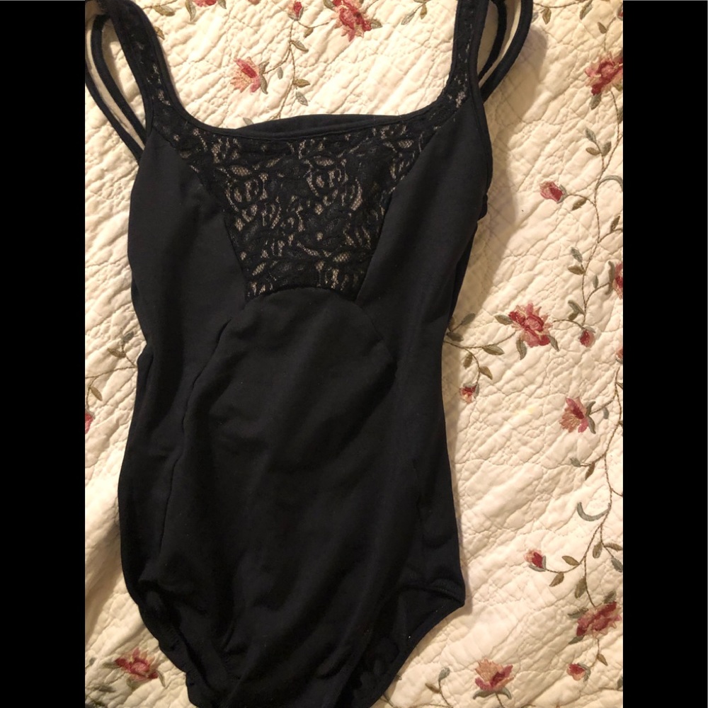 Leotard Black Top Lace with nude underlay PS